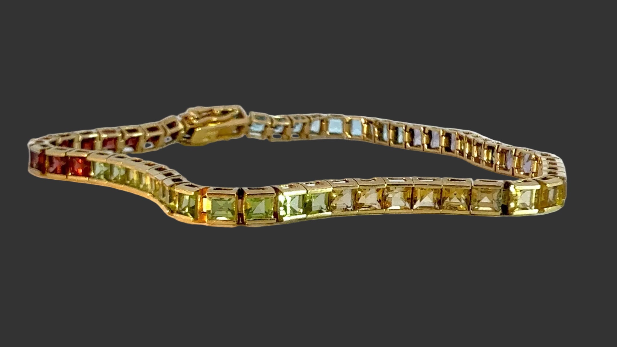 14K gold and multi gemstone bracelet