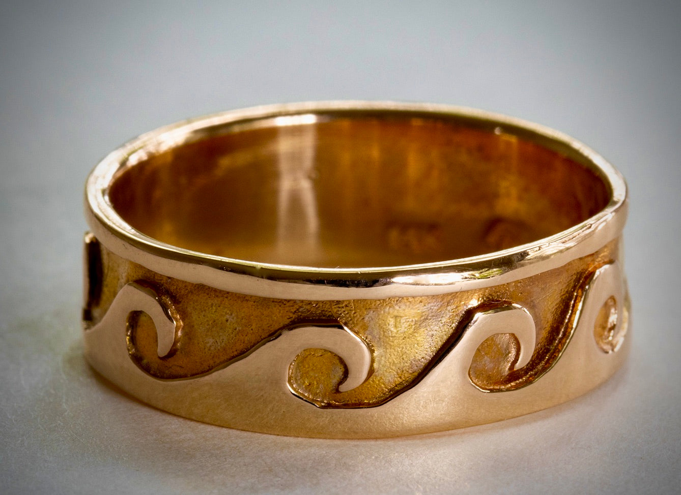 14K  Yellow Gold Wave Band Ring