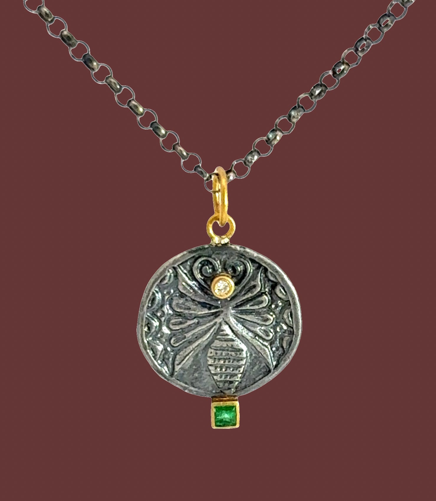 24K Gold and Silver Amulet
