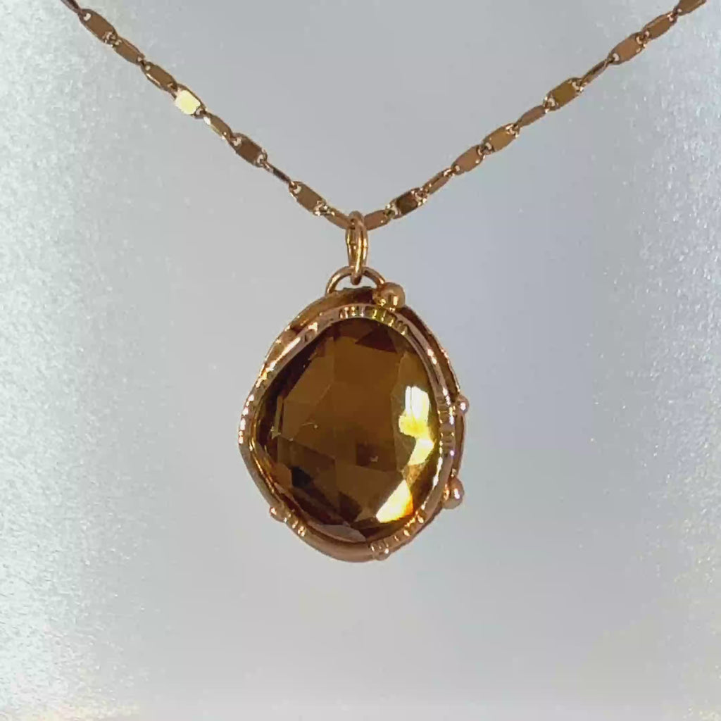 14K Rose gold and Citrine Amulet