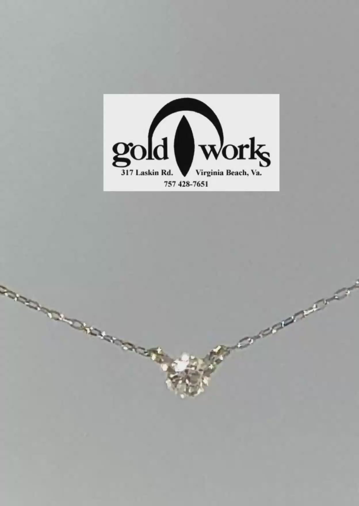 Diamond Solitaire Pendant Necklace in 18K White Gold
