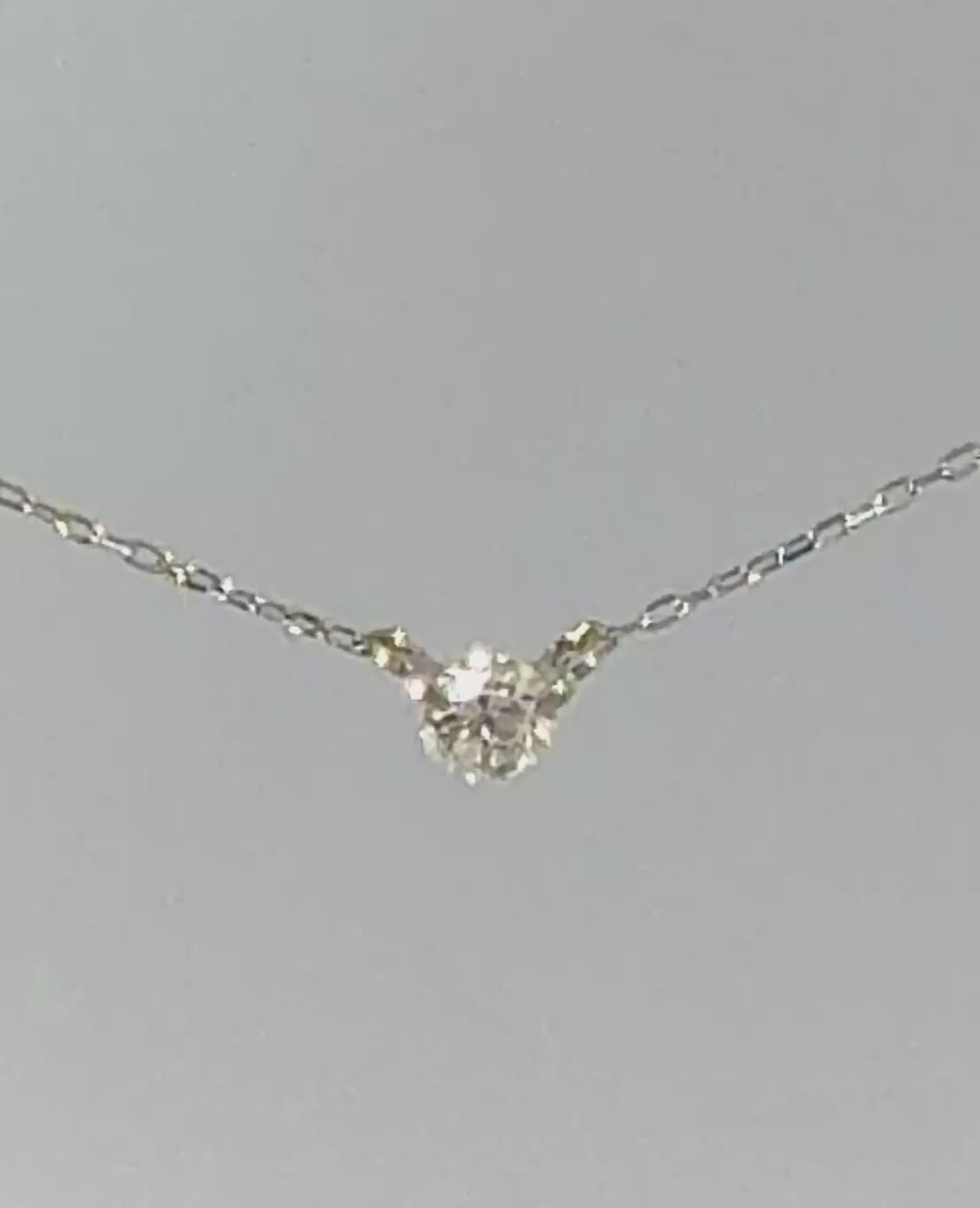 Diamond Solitaire Pendant Necklace in 18K White Gold