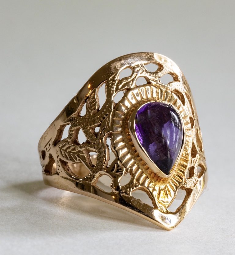 14K Rose Gold and Amethyst Persia Ring $510
