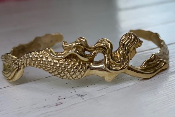 14K Yellow Gold Mermaid Cuff Bracelet $3,150